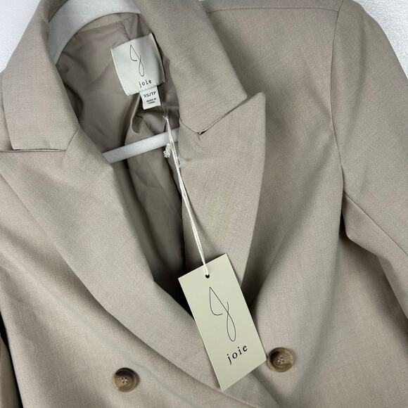 NEW Joie Tan Oatmeal Short Blazer Suit Jacket Women’s Career Wear Size XS - Picture 3 of 6
